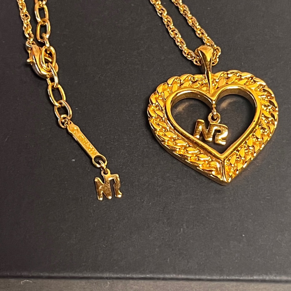 Nina Ricci Gold Heart Pendant Necklace Luxury Jewelry Necklaces Nina Ricci Gold